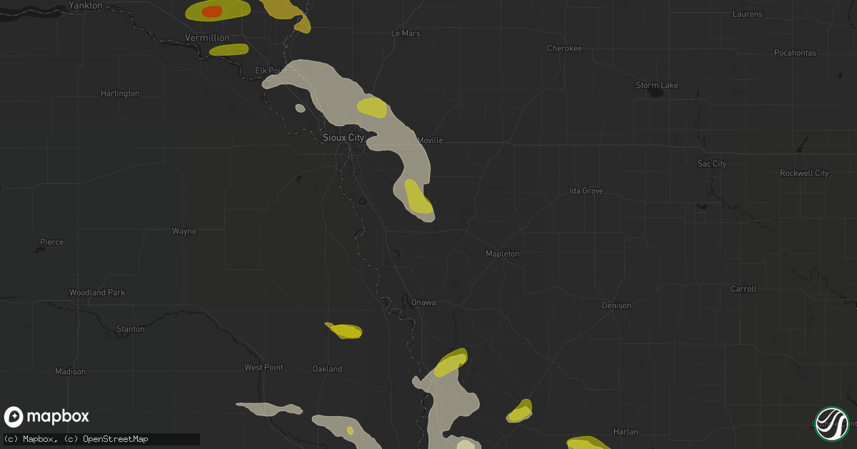 Hail map in Hornick, IA on May 31, 2026