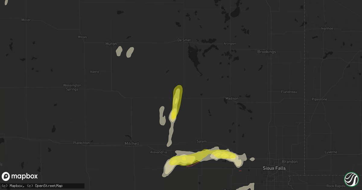 Hail map in Howard, SD on May 31, 2026