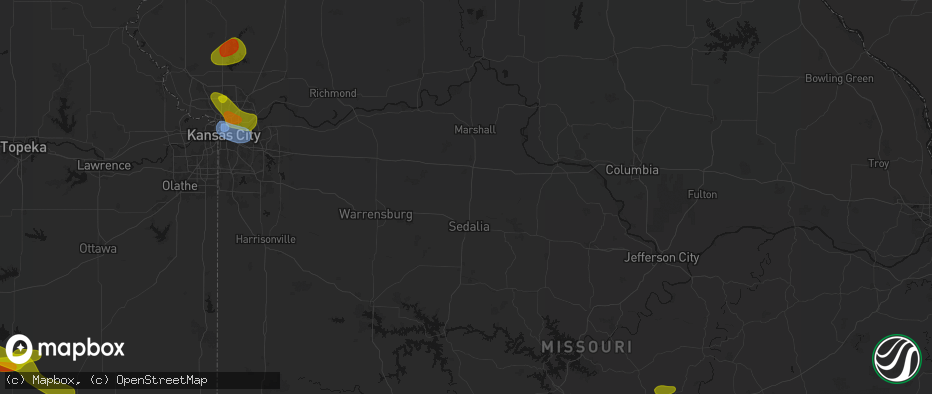 Hail map in Hughesville, MO on May 31, 2026