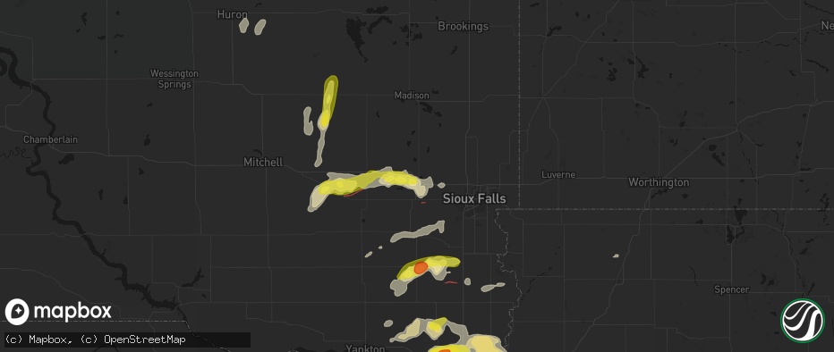 Hail map in Humboldt, SD on May 31, 2026