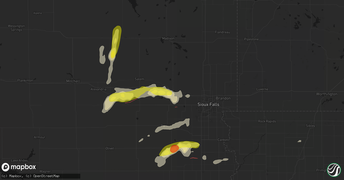 Hail map in Humboldt, SD on May 31, 2026