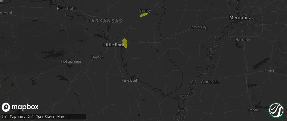 Hail map in Humnoke, AR on May 31, 2026