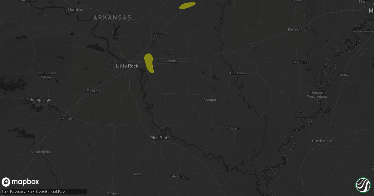 Hail map in Humnoke, AR on May 31, 2026