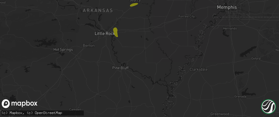 Hail map in Humphrey, AR on May 31, 2026