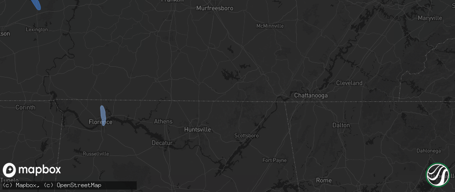 Hail map in Huntland, TN on May 31, 2026