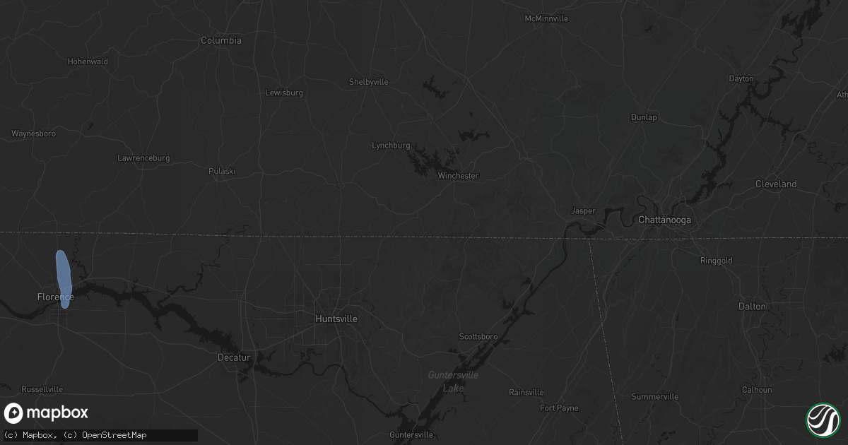 Hail map in Huntland, TN on May 31, 2026