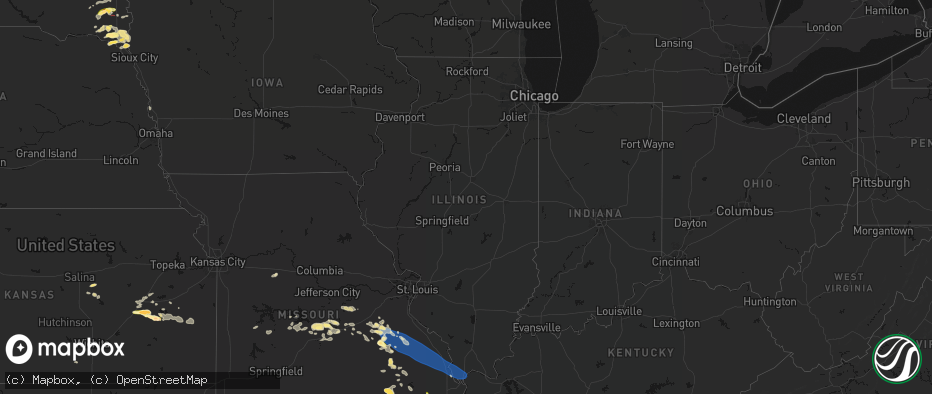 Hail map in Illinois on May 31, 2026