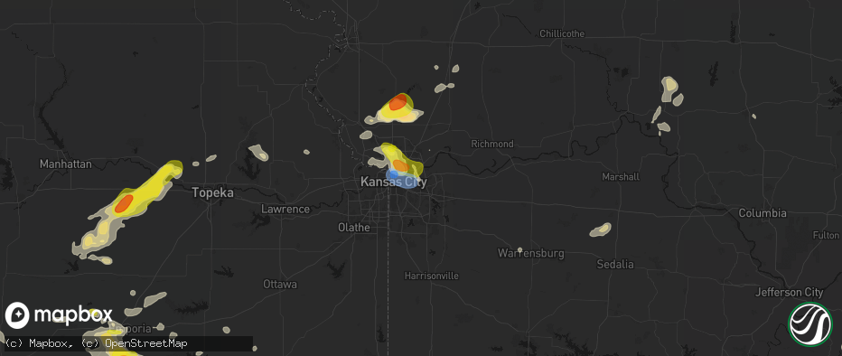 Hail map in Independence, MO on May 31, 2026