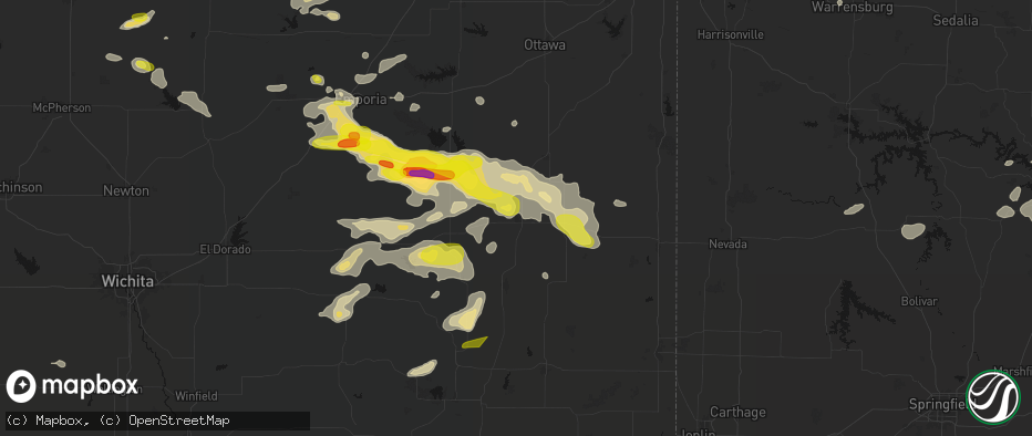 Hail map in Iola, KS on May 31, 2026