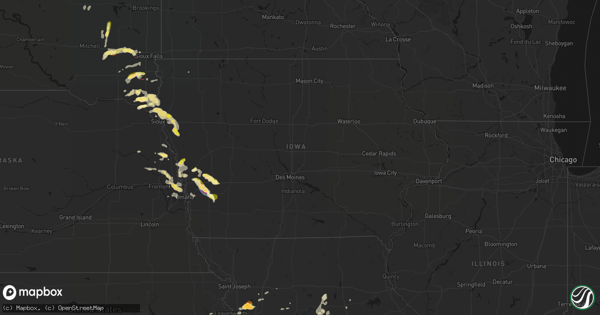 Hail map in Iowa on May 31, 2026