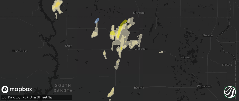 Hail map in Ipswich, SD on May 31, 2026