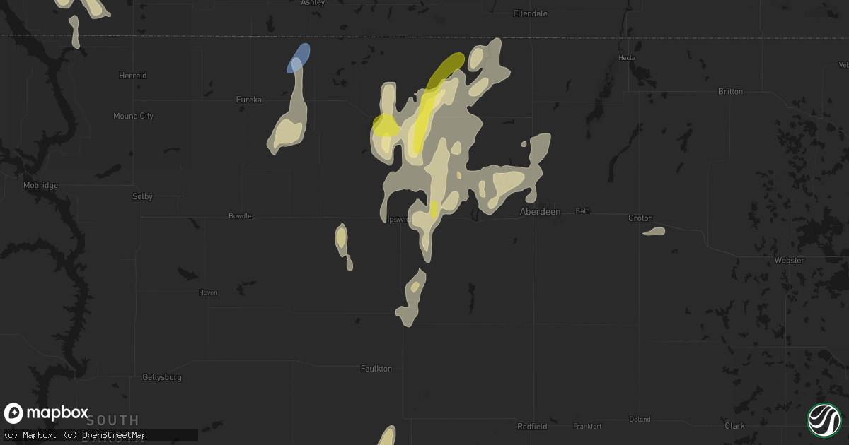 Hail map in Ipswich, SD on May 31, 2026