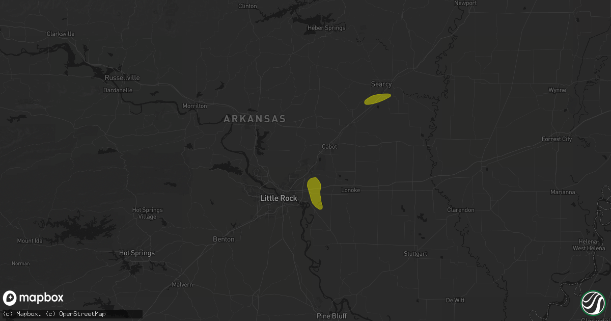 Hail map in Jacksonville, AR on May 31, 2026