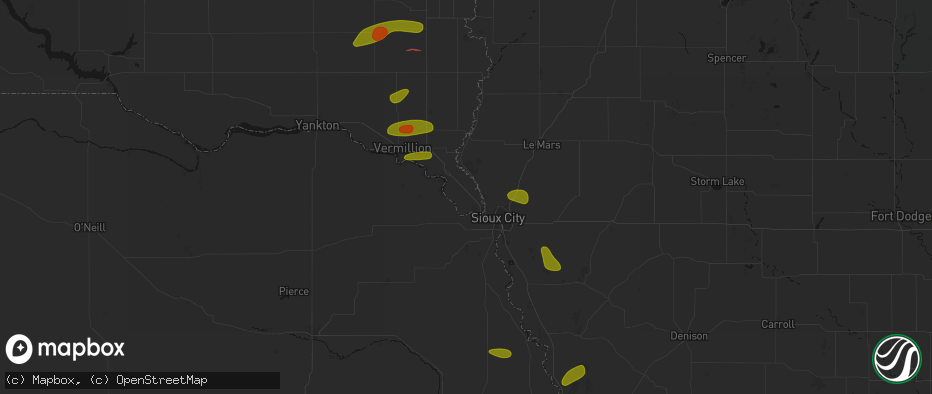 Hail map in Jefferson, SD on May 31, 2026