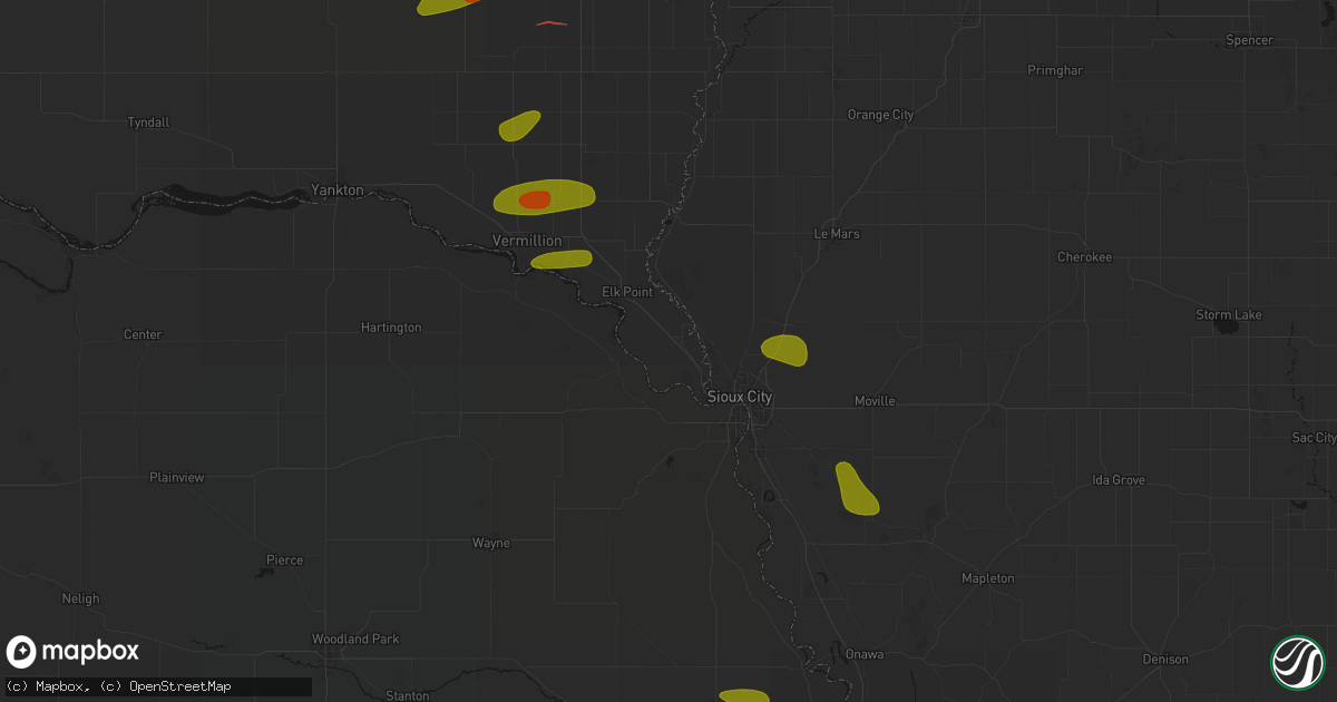 Hail map in Jefferson, SD on May 31, 2026