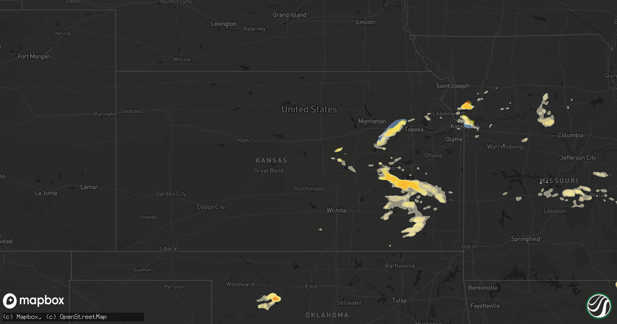 Hail map in Kansas on May 31, 2026