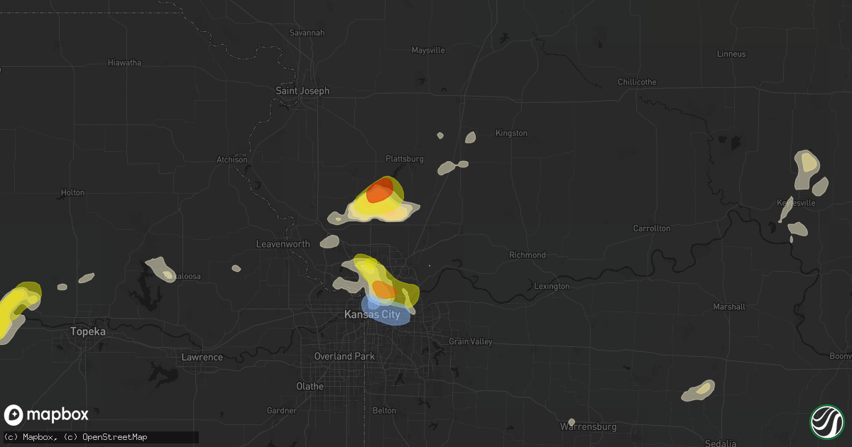 Hail map in Kearney, MO on May 31, 2026