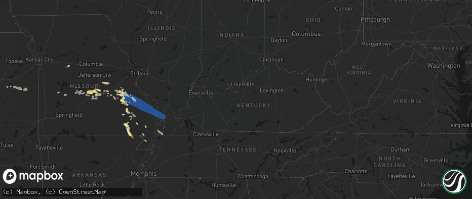 Hail map in Kentucky on May 31, 2026