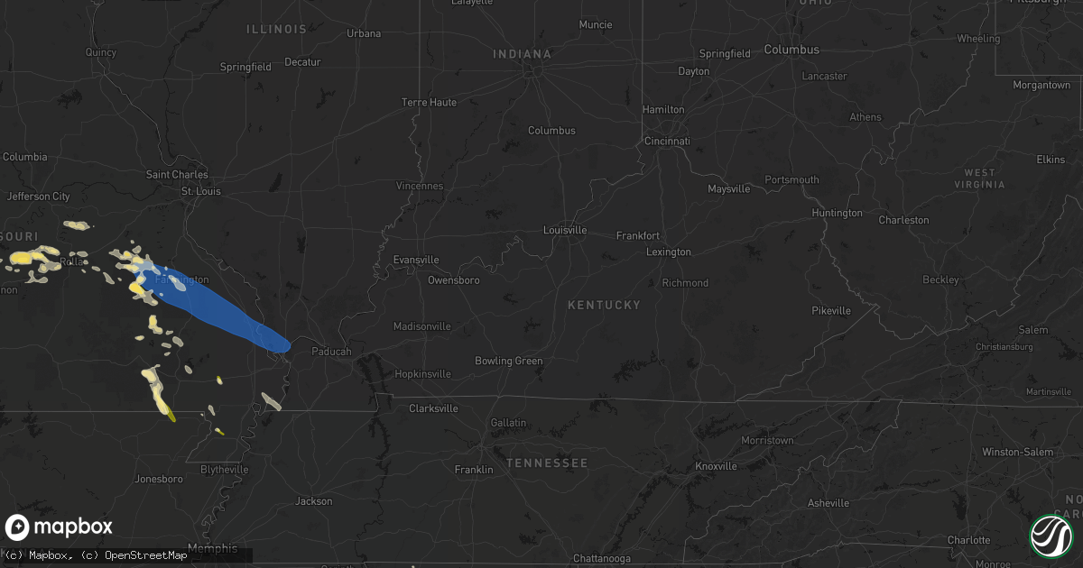 Hail map in Kentucky on May 31, 2026