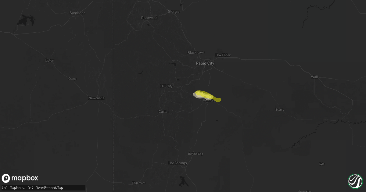 Hail map in Keystone, SD on May 31, 2026