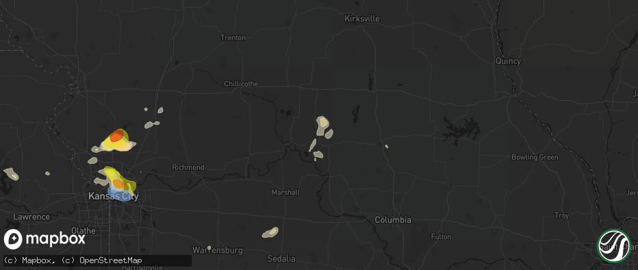 Hail map in Keytesville, MO on May 31, 2026