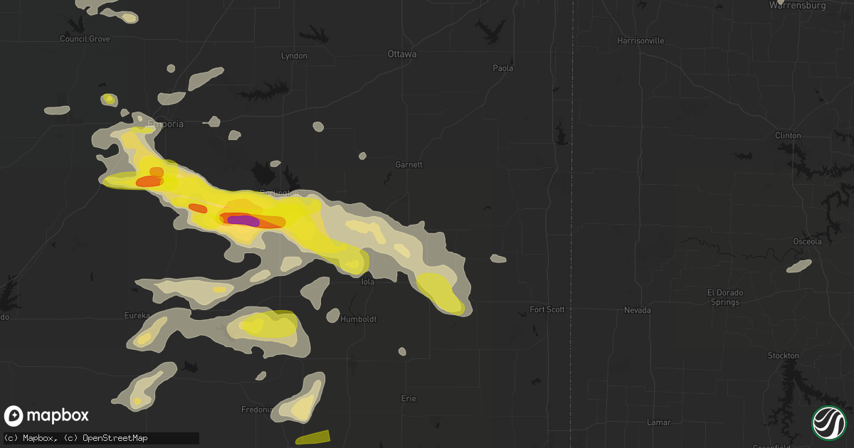Hail map in Kincaid, KS on May 31, 2026