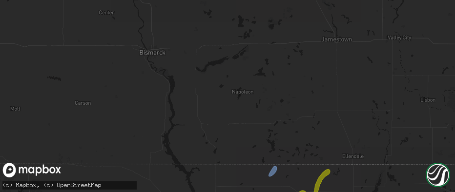 Hail map in Kintyre, ND on May 31, 2026