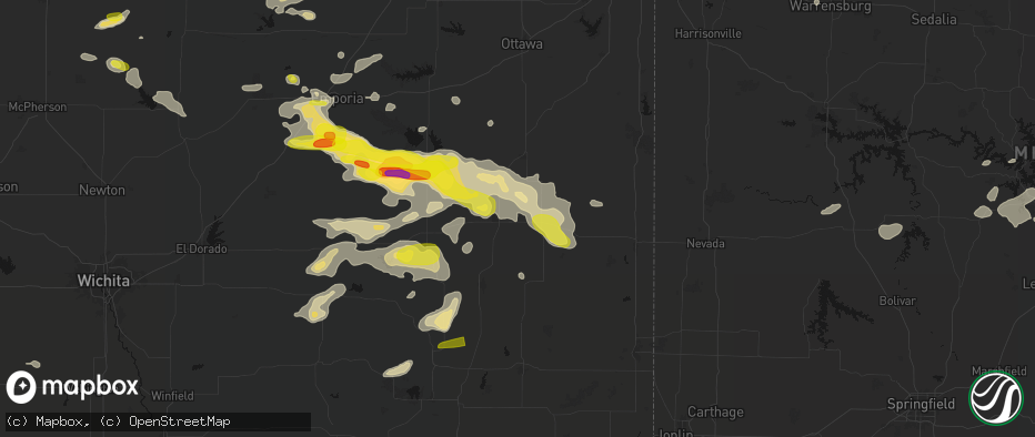 Hail map in La Harpe, KS on May 31, 2026