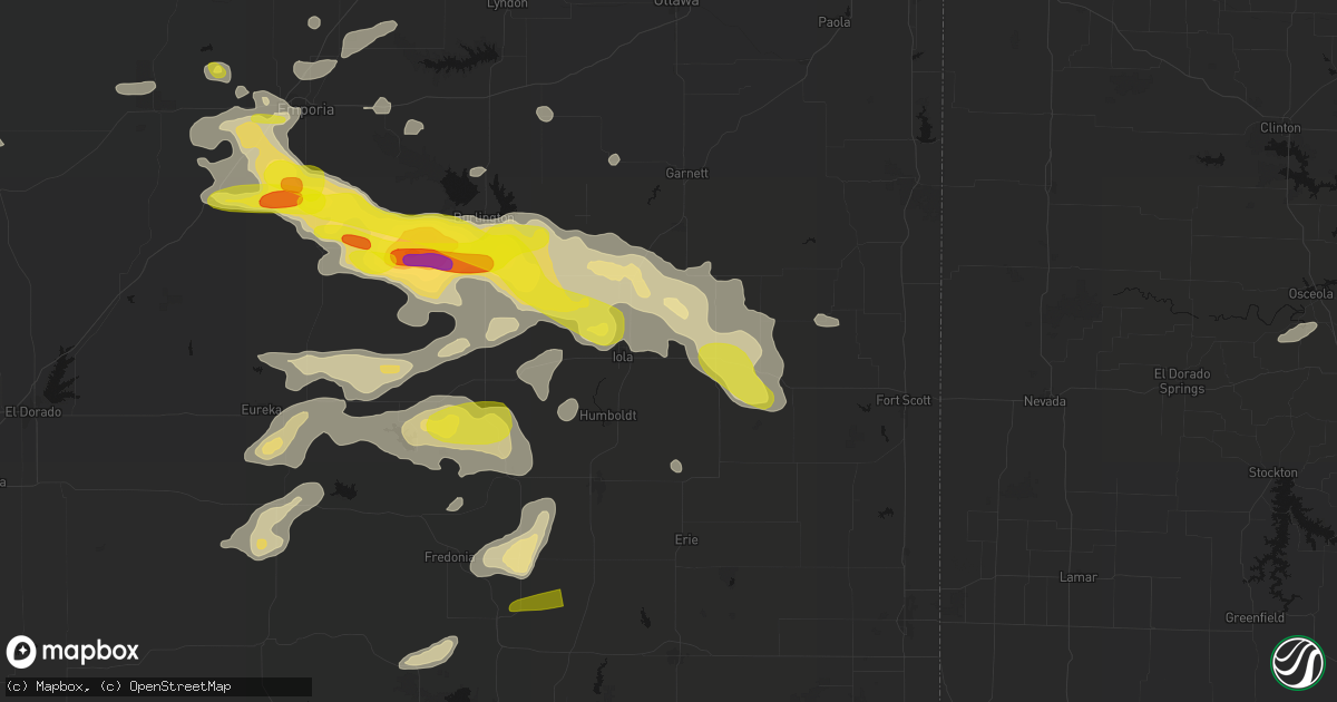 Hail map in La Harpe, KS on May 31, 2026
