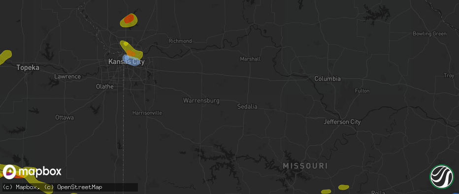 Hail map in La Monte, MO on May 31, 2026