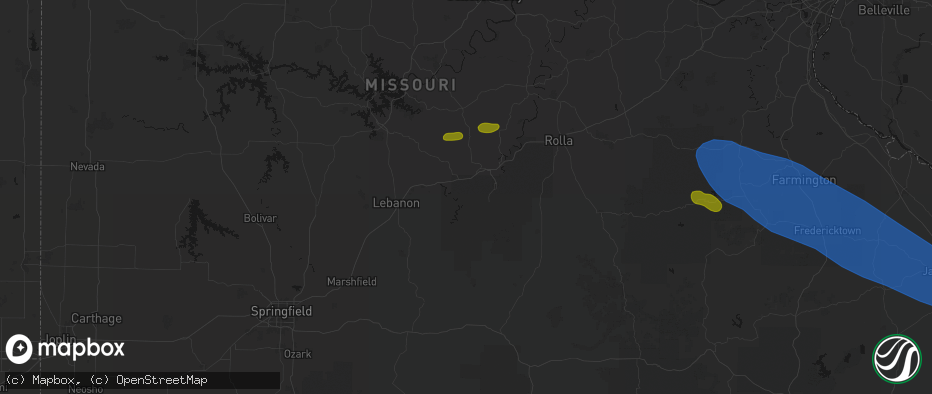 Hail map in Laquey, MO on May 31, 2026