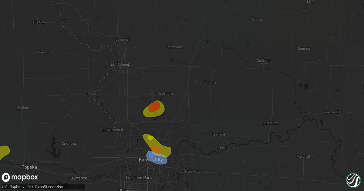 Hail map in Lathrop, MO on May 31, 2026