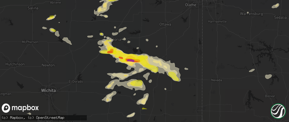 Hail map in Le Roy, KS on May 31, 2026