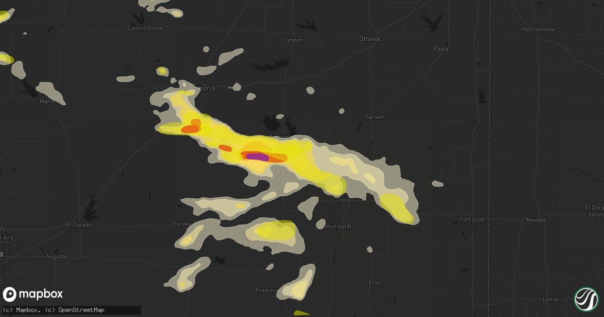 Hail map in Le Roy, KS on May 31, 2026