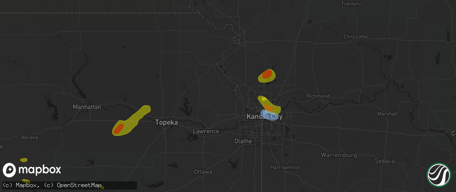 Hail map in Leavenworth, KS on May 31, 2026
