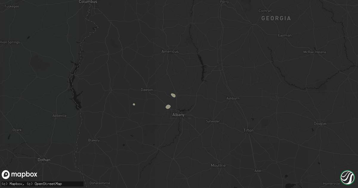 Hail map in Leesburg, GA on May 31, 2026