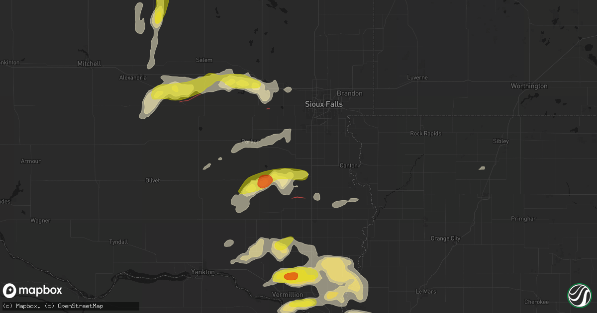 Hail map in Lennox, SD on May 31, 2026