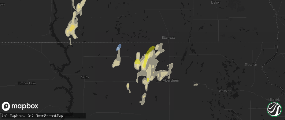 Hail map in Leola, SD on May 31, 2026