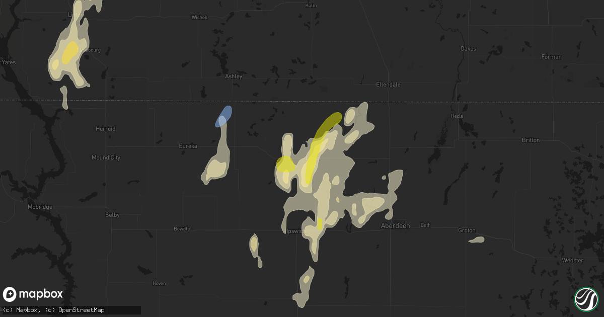 Hail map in Leola, SD on May 31, 2026