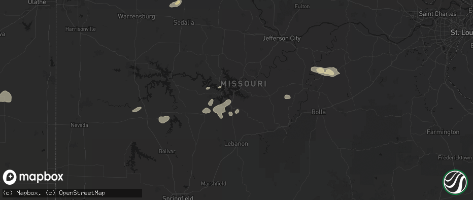 Hail map in Linn Creek, MO on May 31, 2026