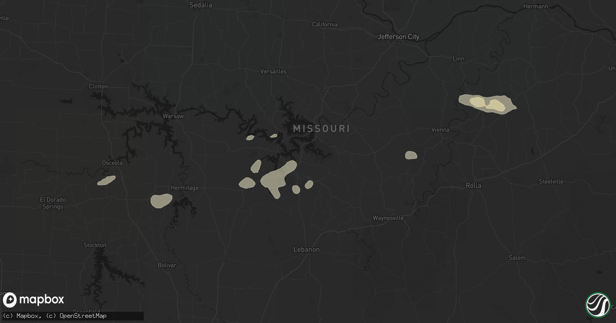 Hail map in Linn Creek, MO on May 31, 2026