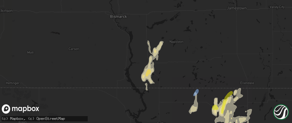 Hail map in Linton, ND on May 31, 2026