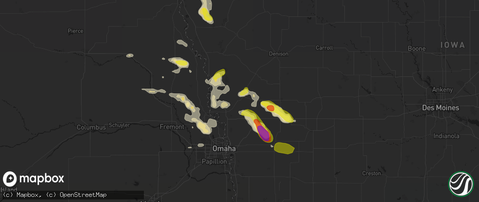 Hail map in Logan, IA on May 31, 2026