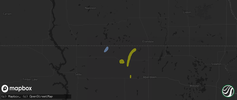 Hail map in Long Lake, SD on May 31, 2026