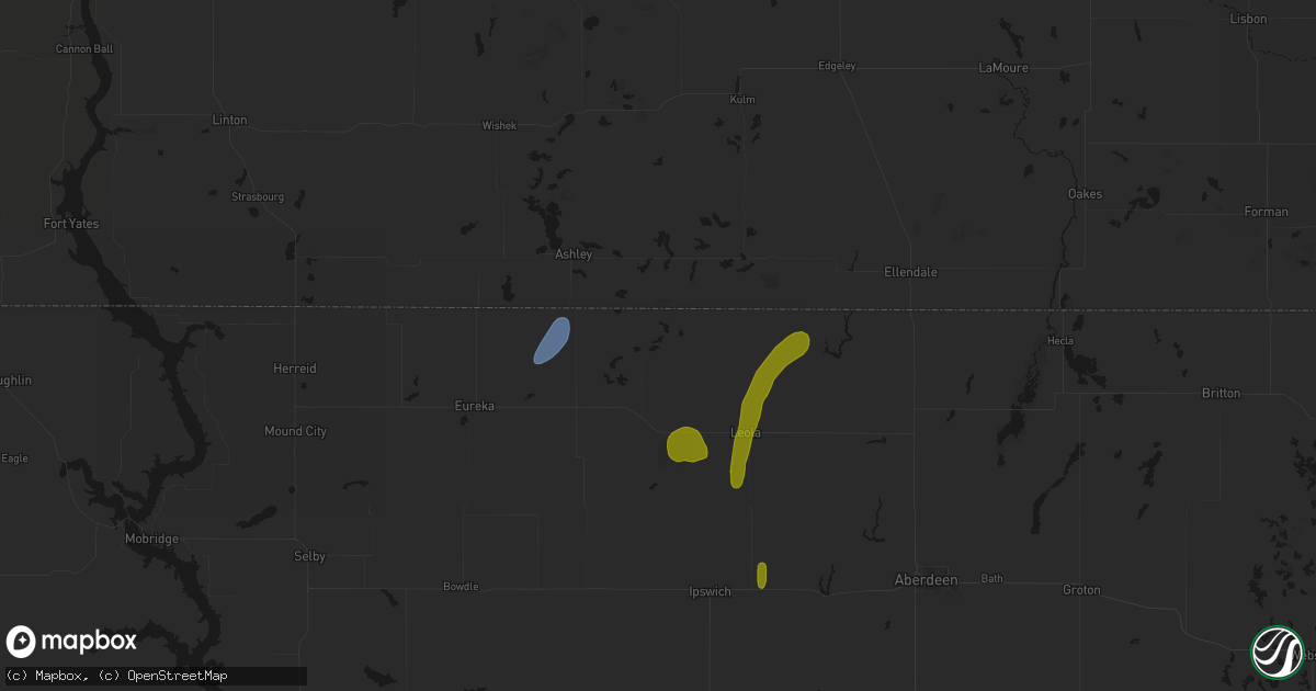 Hail map in Long Lake, SD on May 31, 2026