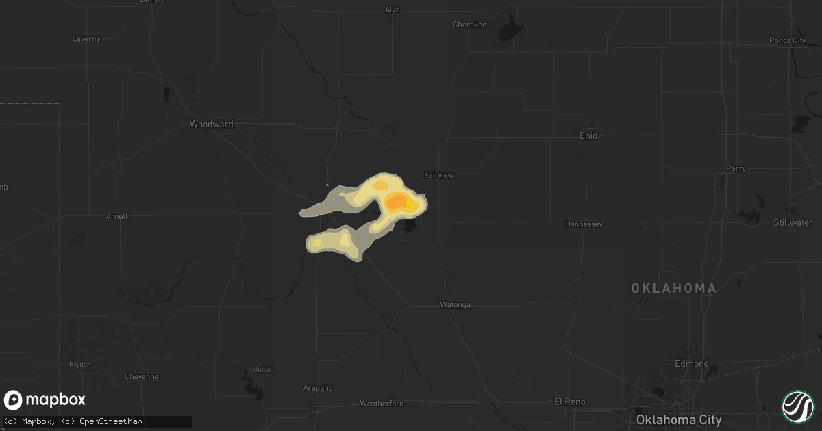 Hail map in Longdale, OK on May 31, 2026