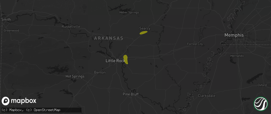 Hail map in Lonoke, AR on May 31, 2026