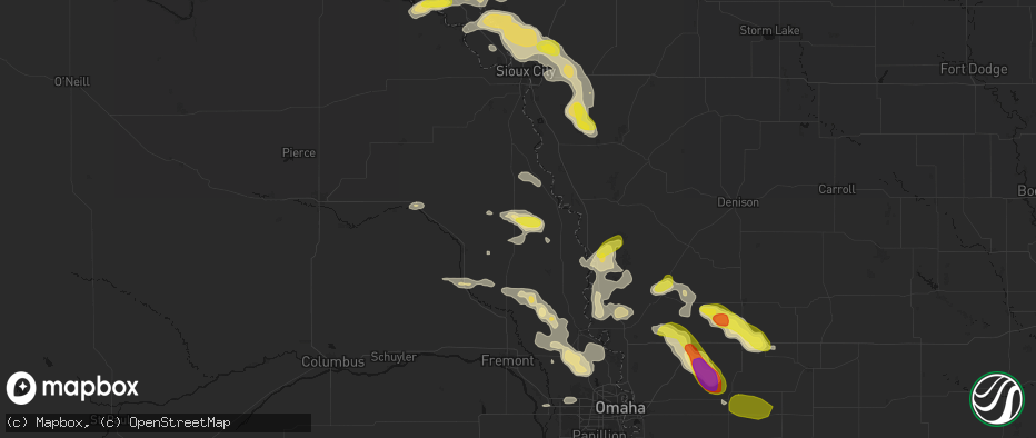 Hail map in Lyons, NE on May 31, 2026
