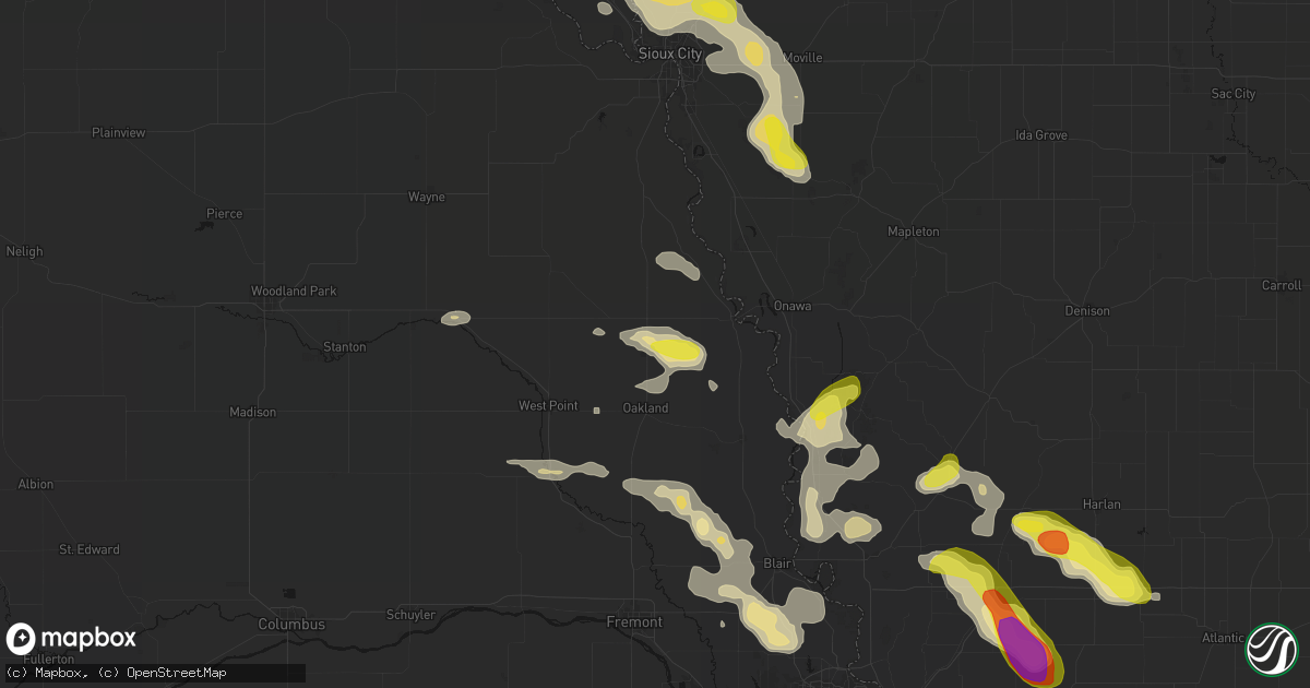 Hail map in Lyons, NE on May 31, 2026