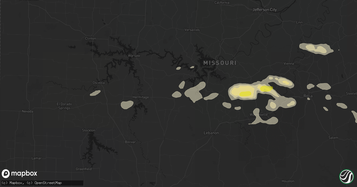 Hail map in Macks Creek, MO on May 31, 2026